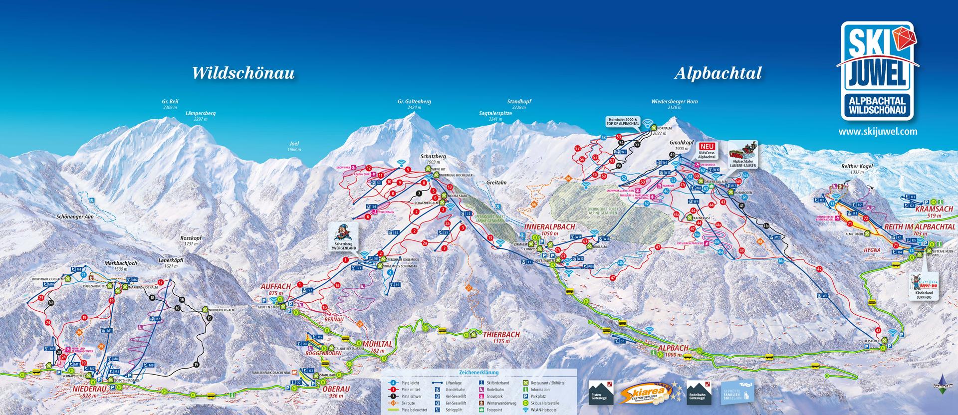 Oberau-Wildschonau ski map