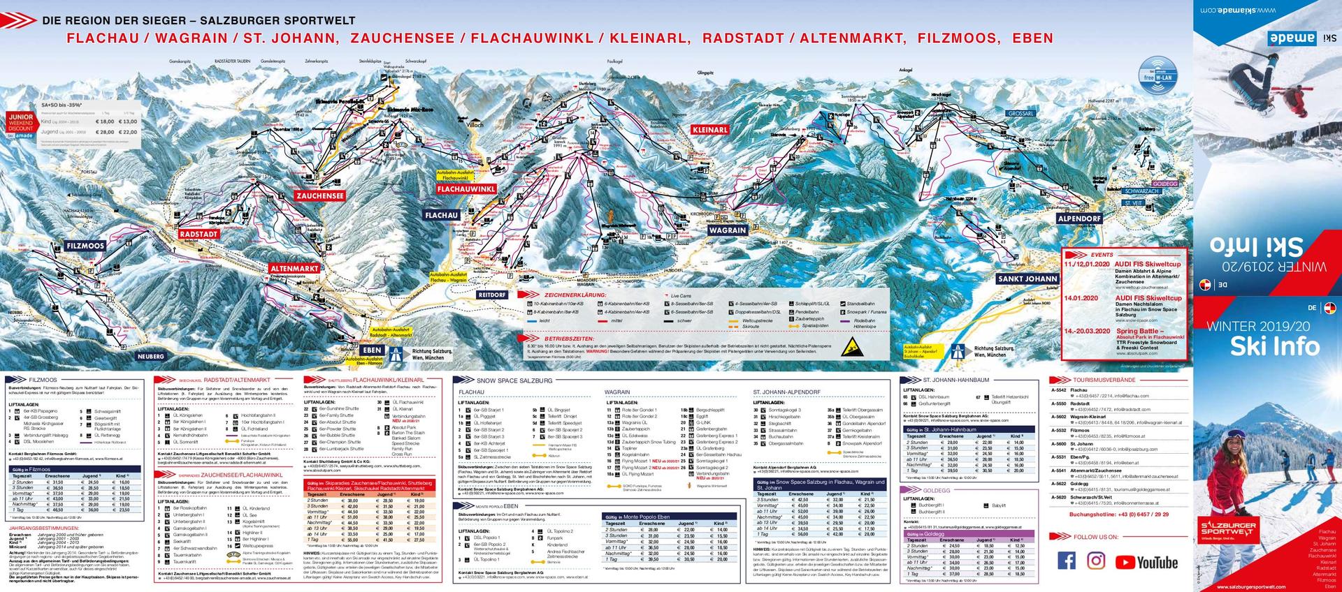 Zauchensee ski map