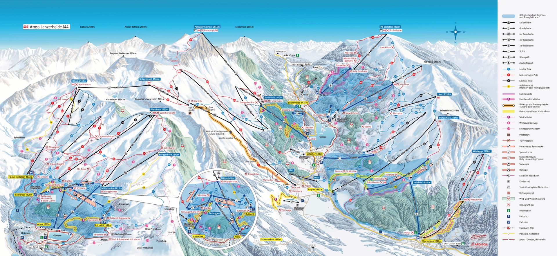 Parpan ski map