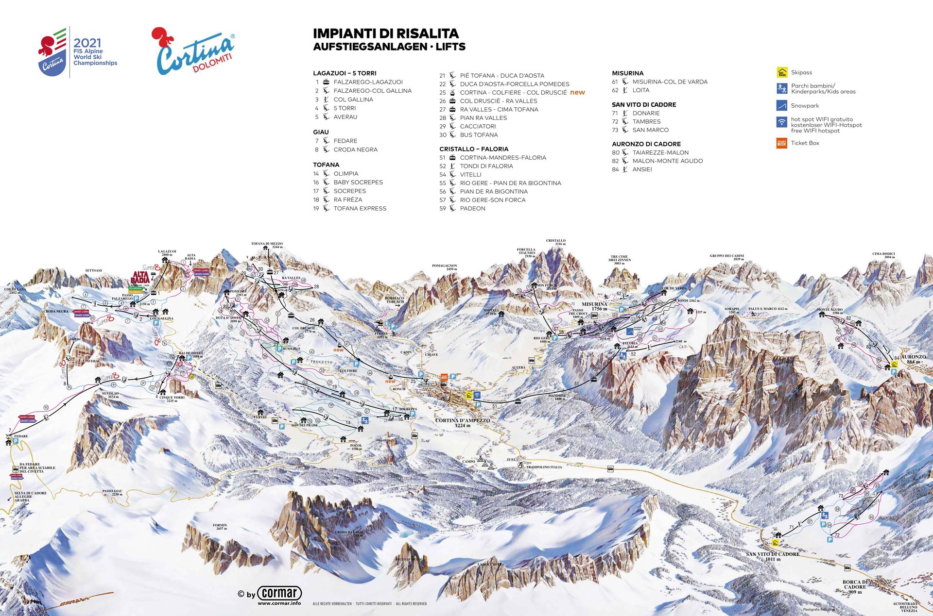 Cortina d'Ampezzo ski map